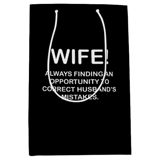 Vrouw Grappige Typografie Vrouw Medium Cadeauzakje (Voorkant)