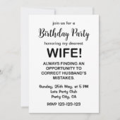 Vrouw Grappige Typografie Vrouw Verjaardag Kaart (Voorkant)