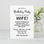 Vrouw Grappige Typografie Vrouw Verjaardag Kaart (Staand voorkant)