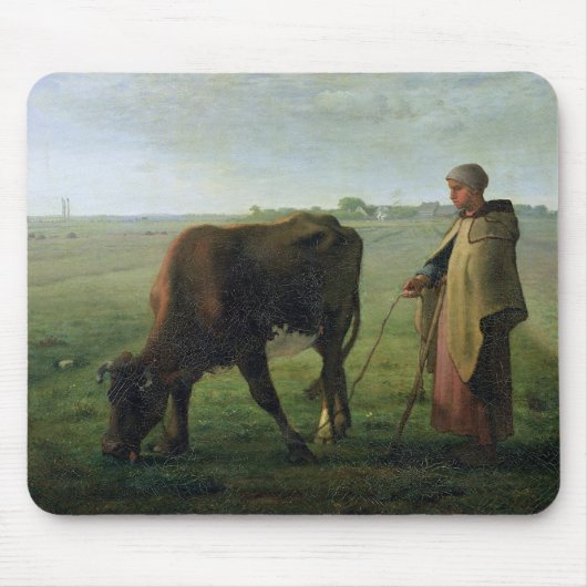Vrouw Grazing haar Koe, 1858 Muismat (Voorkant)