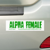 Vrouw GREEN ALPHA Bumpersticker (Op auto)