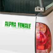 Vrouw GREEN ALPHA Bumpersticker (Op Truck)