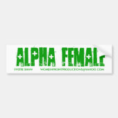 Vrouw GREEN ALPHA Bumpersticker (Voorkant)