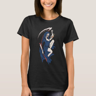 Vrouw Grim Reaper - Halloween T-Shirt