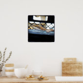 Vrouw Groene Anole Hagedis Foto Poster (Keuken)