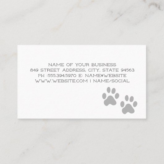 Vrouw Groomer Snijden Honden Haar Visitekaartje (Achterkant)