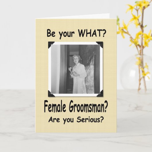 Vrouw Groomsman? Groomsmaid? Kaart (Gele Bloem)