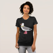 Vrouw Gull - Pearls en laarzen T-shirt (Voorkant volledig)