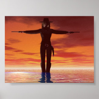 Vrouw Gunslinger Poster