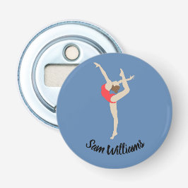 Vrouw Gymnast Button Flesopener