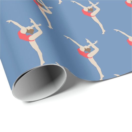 Vrouw Gymnast Cadeaupapier (Rol Hoek)