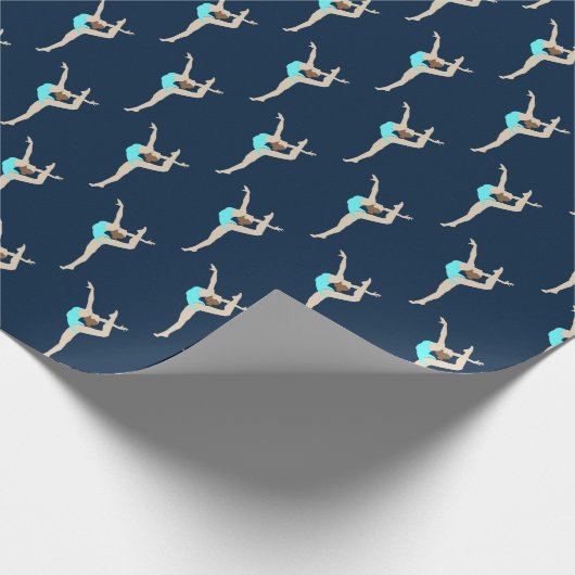 Vrouw Gymnast Cadeaupapier (Hoek)