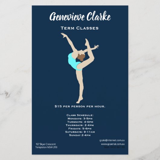 Vrouw Gymnast Flyer (Voorkant)