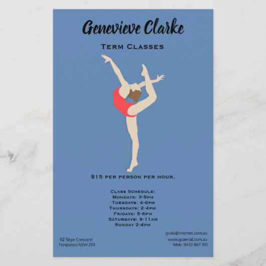 Vrouw Gymnast Flyer (Voorkant)