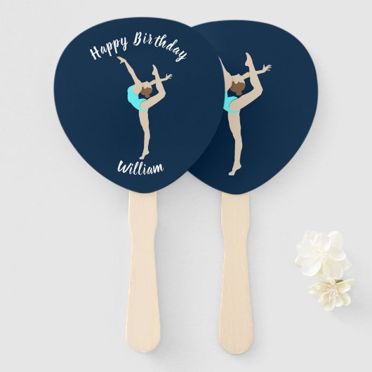 Vrouw Gymnast Handwaaier (Voorkant en achterkant)