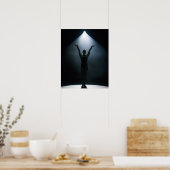 Vrouw gymnast in spotlight, studio poster (Keuken)