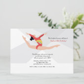 Vrouw Gymnast Invitation Kaart (Staand voorkant)