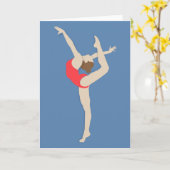 Vrouw Gymnast Kaart (Gele Bloem)