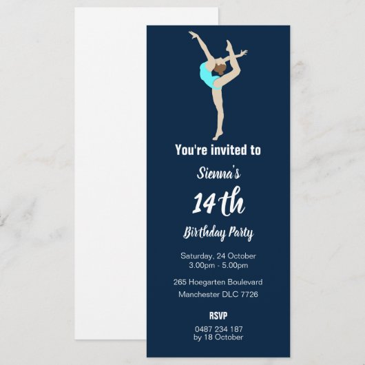 Vrouw Gymnast Kaart (Voorkant / Achterkant)