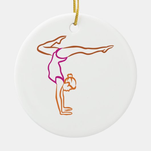 Vrouw Gymnast Keramisch Ornament (Voorkant)
