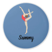 Vrouw Gymnast Keramische Knop (Voorkant)