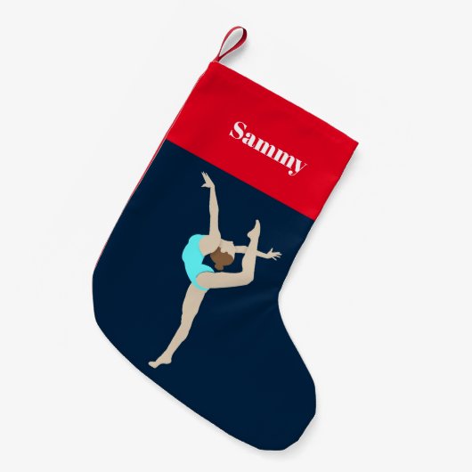 Vrouw Gymnast Kleine Kerstsok (Voorkant (Hangend))