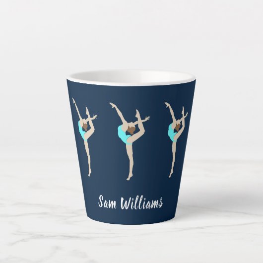Vrouw Gymnast Latte Mok (Voorkant)