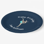 Vrouw Gymnast Papieren Bordje (Gekanteld)