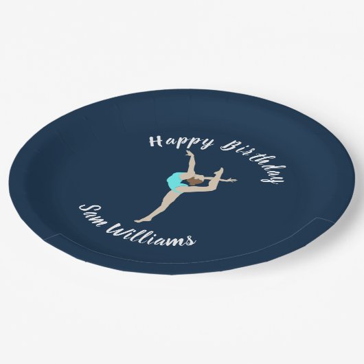 Vrouw Gymnast Papieren Bordje (Gekanteld)