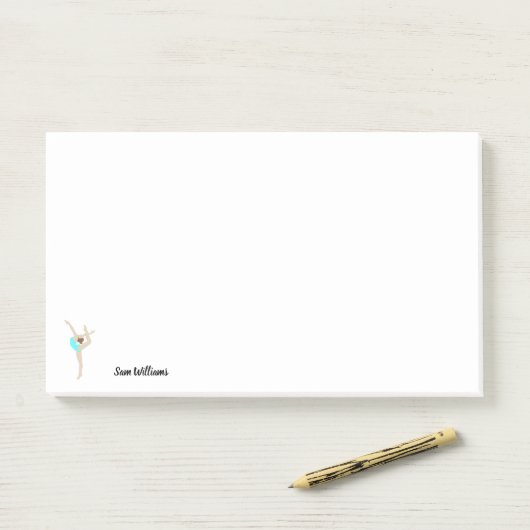 Vrouw Gymnast Post-it® Notes (Op bureau)