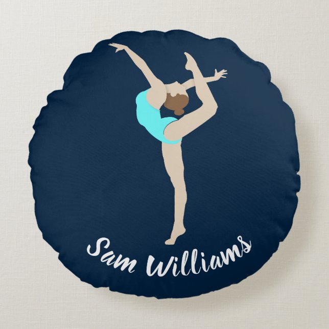 Vrouw Gymnast Rond Kussen (Voorkant)