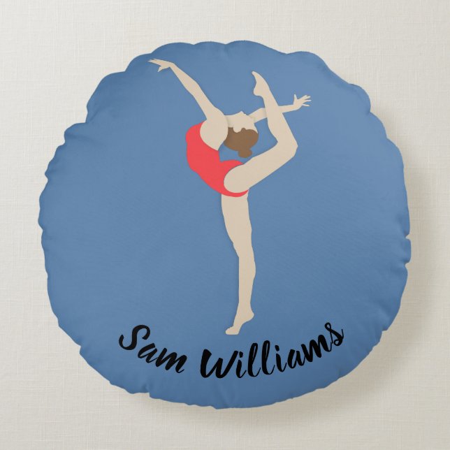 Vrouw Gymnast Rond Kussen (Voorkant)