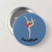 Vrouw Gymnast Ronde Button 7,6 Cm (Voorkant /achterkant)