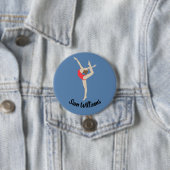Vrouw Gymnast Ronde Button 7,6 Cm (In situ)