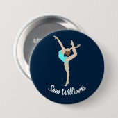 Vrouw Gymnast Ronde Button 7,6 Cm (Voorkant /achterkant)