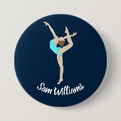 Vrouw Gymnast Ronde Button 7,6 Cm (Voorkant)