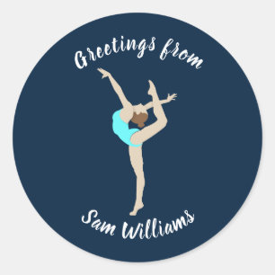 Vrouw Gymnast Ronde Sticker