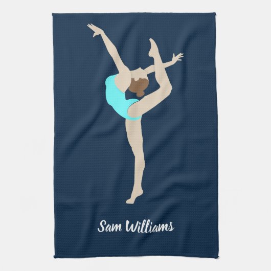 Vrouw Gymnast Theedoek (Verticaal)