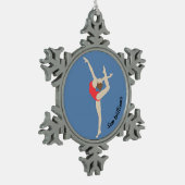Vrouw Gymnast Tin Sneeuwvlok Ornament (Links)