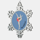Vrouw Gymnast Tin Sneeuwvlok Ornament (Rechts)