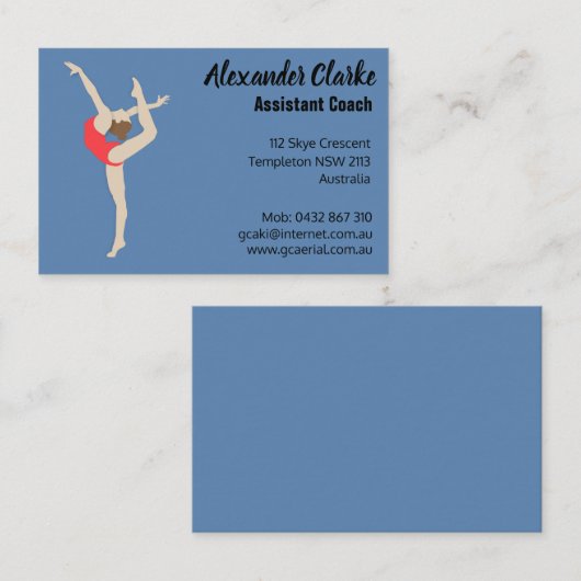 Vrouw Gymnast Visitekaartje (Voorkant / Achterkant)