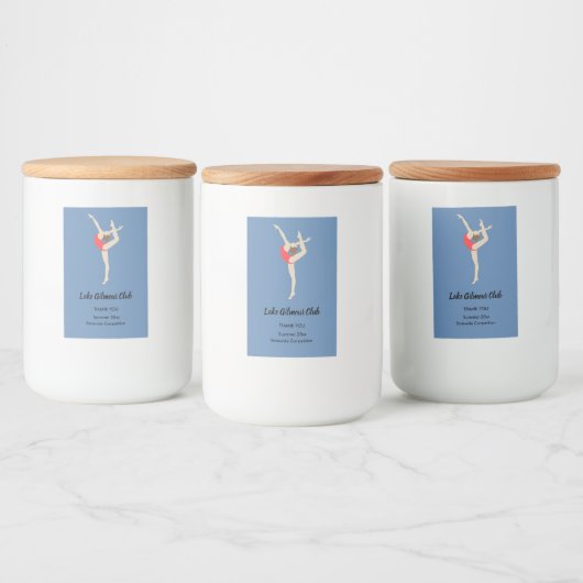 Vrouw Gymnast Voedselcontainer Etiket (Flessen)