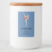 Vrouw Gymnast Voedselcontainer Etiket (Voorkant)
