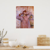 Vrouw Haar haar komt van Toulouse-Lautrec Poster (Keuken)