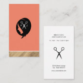 Vrouw Haar Icoon Schaar | Kapsalon Kapper Visitekaartje (Voorkant / Achterkant)