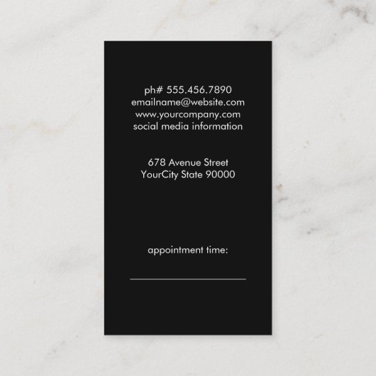 Vrouw Haar Stromende Logo | Haarspelden Afsprakenkaartje (Achterkant)