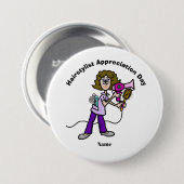 Vrouw Haarstylist Appreciation Day Button (Voorkant /achterkant)