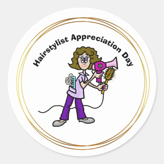 Vrouw Haarstylist Appreciation Day Stickers (Voorkant)