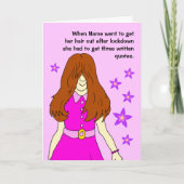 Vrouw Hair Cut Funny Lockdown Kaart (Voorkant)