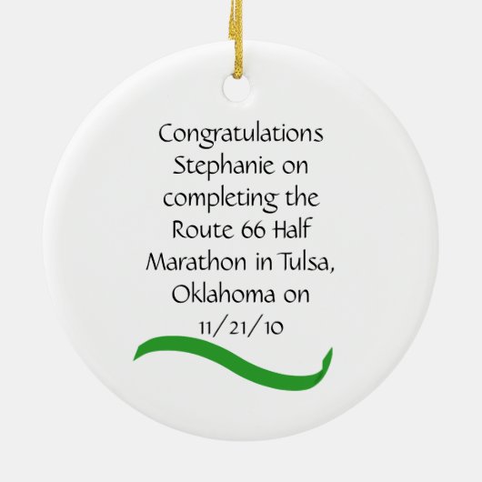 Vrouw Halfmarathon Ornament in Lt. Green (Achterkant)